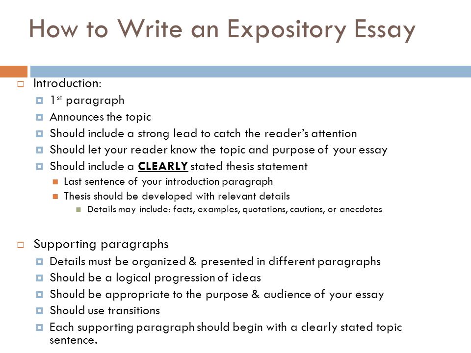 Writing About the Expository Essay Thesis